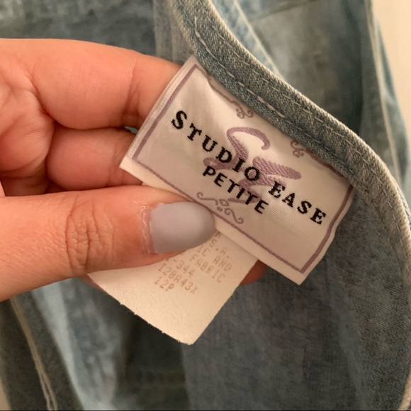 Vintage Linen and Denim Floral Maxi Dress - Picture 4 of 7